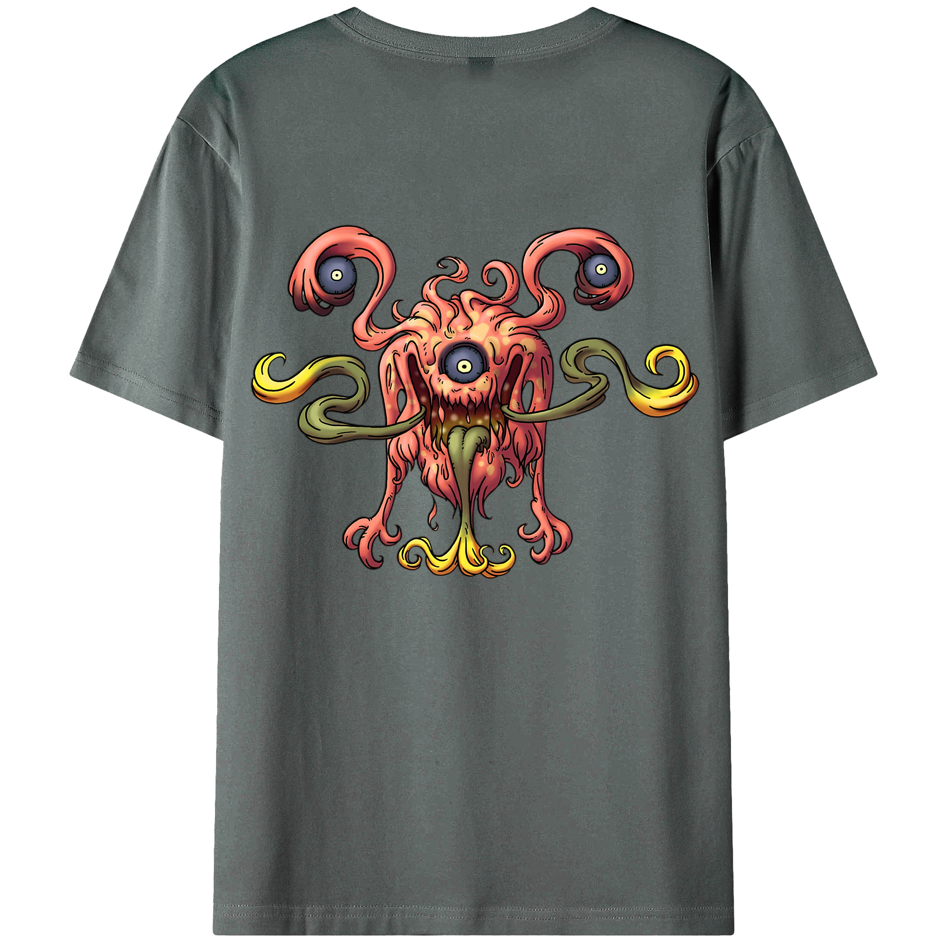 （画像用） ドラゴンクエスト Doragon Kuesuto Dragon Quest 綿100％ メンズ半袖Tシャツ（バックプリント） 通気性